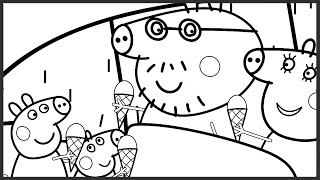 Peppa Pig Ice Cream Coloring Page - Coloring and Drawing